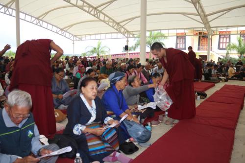 First stage of oral exam at Tashi Lhunpo Monastery